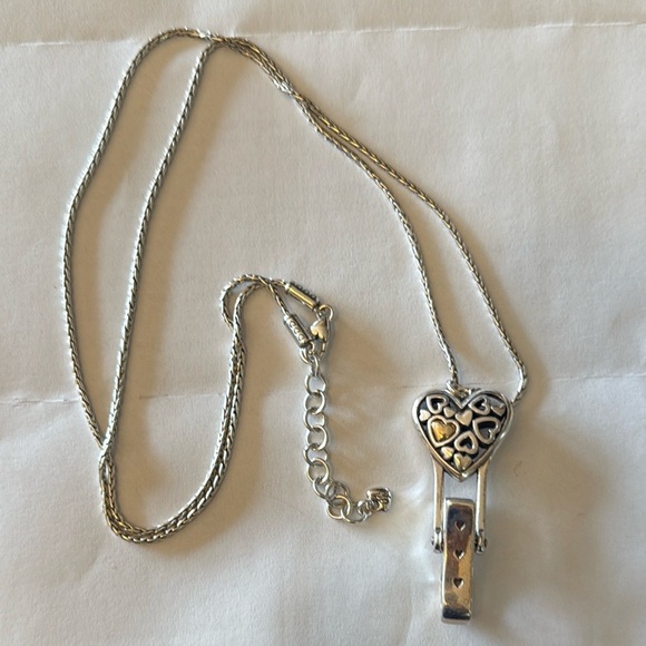 Brighton Silver and Gold Heart Key Necklace - Picture 1 of 4